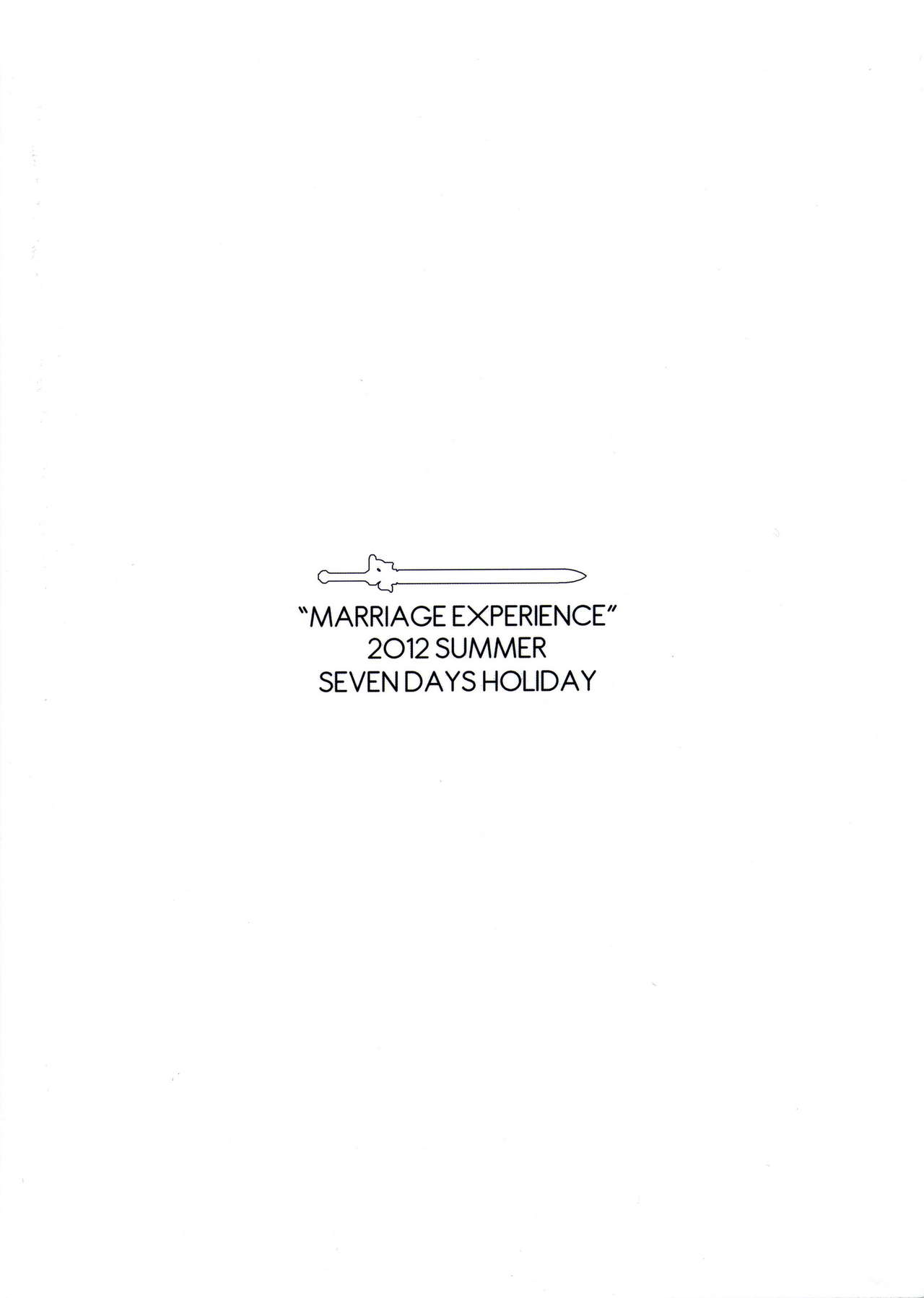 (C82) [Seven Days Holiday (Shinokawa Arumi, Koga Nozomu)] Marriage Experience (Sword Art Online) (C82) [セブンデイズホリディ (篠川あるみ、古我望)] Marriage Experience (ソードアート・オンライン)