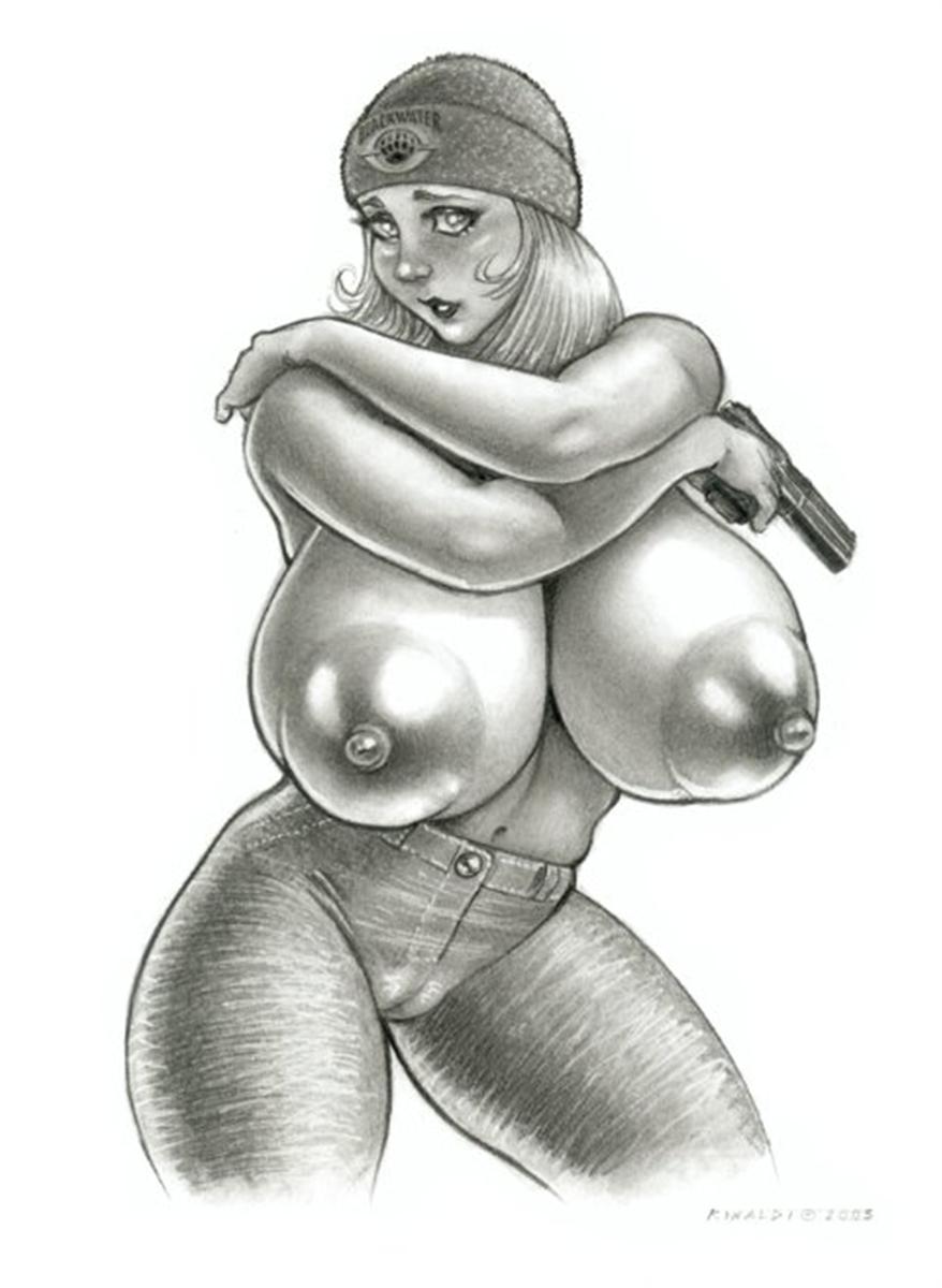 VICTOR RINALDI ART - Huge Tits drawings #9 