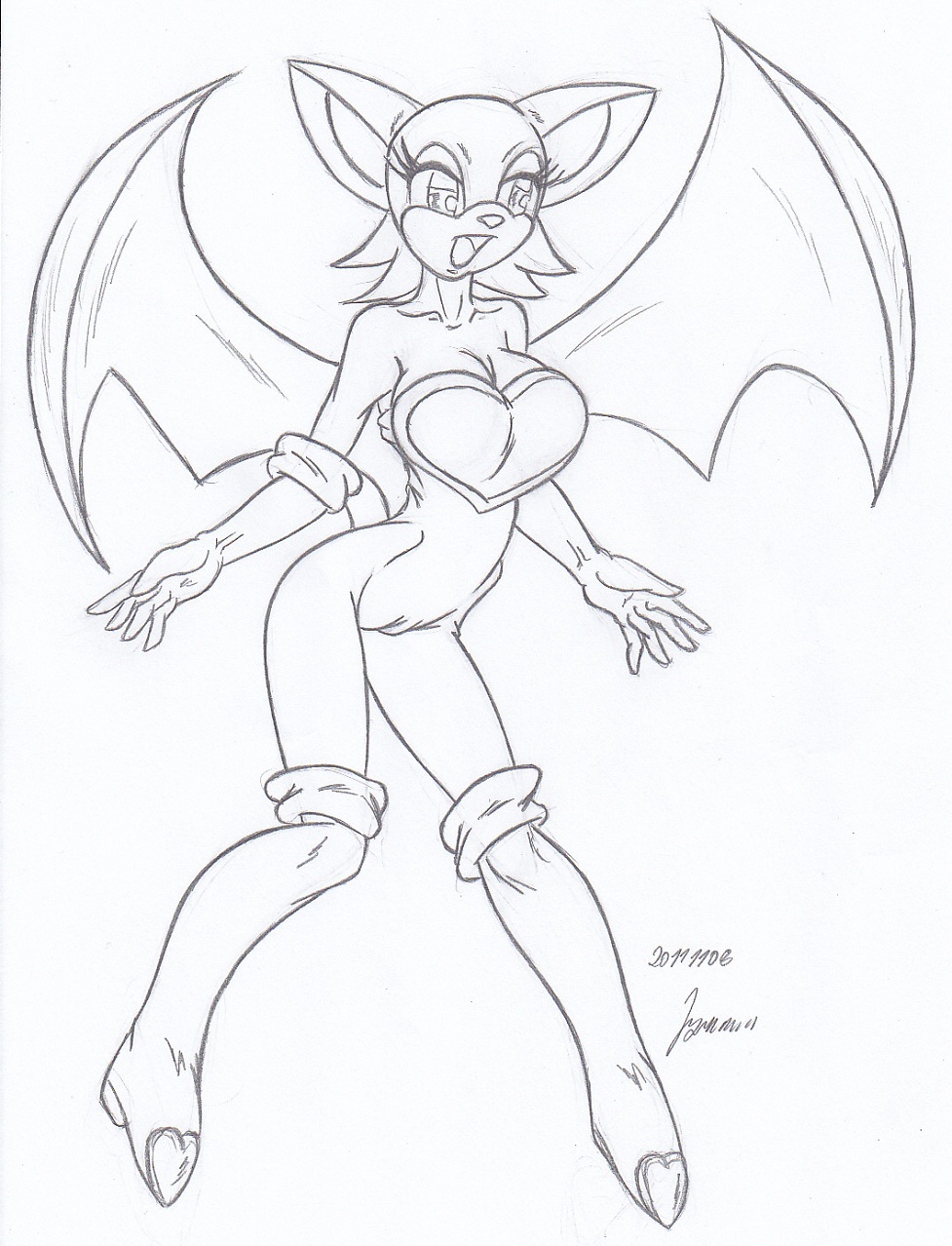 My miny Rougeb The Bat_ (sonic) Sketches work_1 